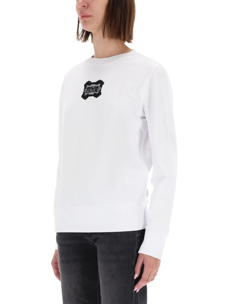 sweatshirt with baroque logo patch by Selfnex