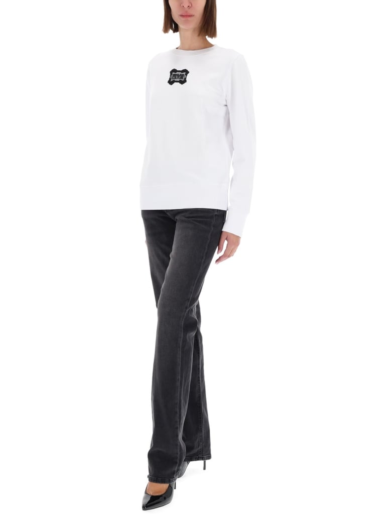 sweatshirt with baroque logo patch by Selfnex