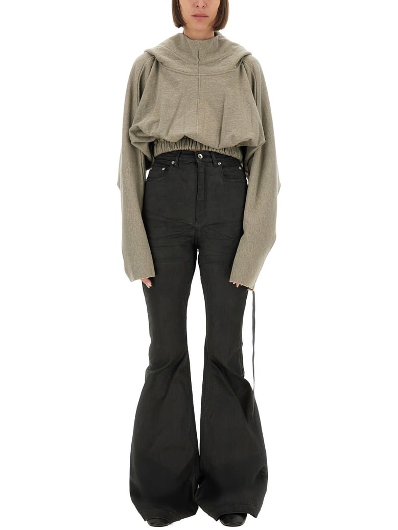 cropped hooded tunic sweatshirt by Selfnex