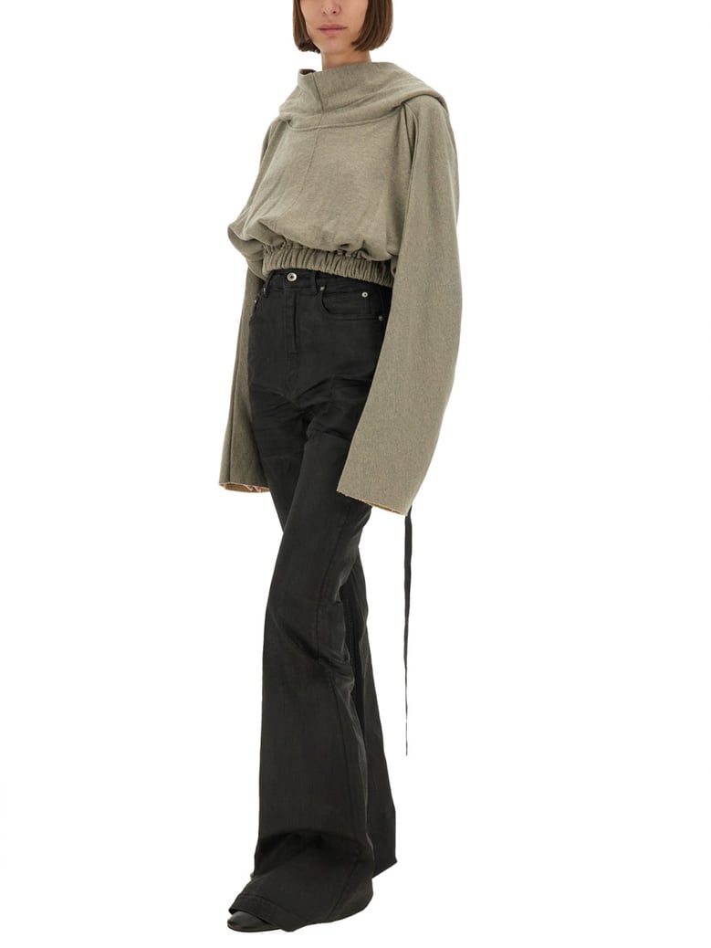 cropped hooded tunic sweatshirt by Selfnex