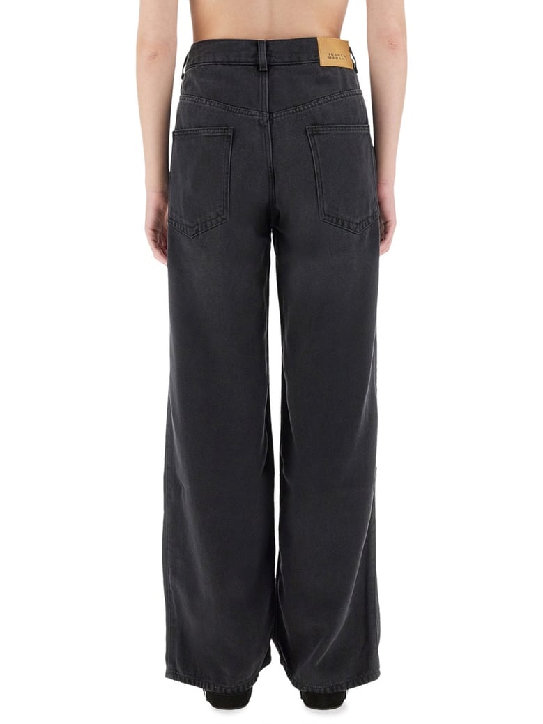 wide leg jeans in black by Selfnex
