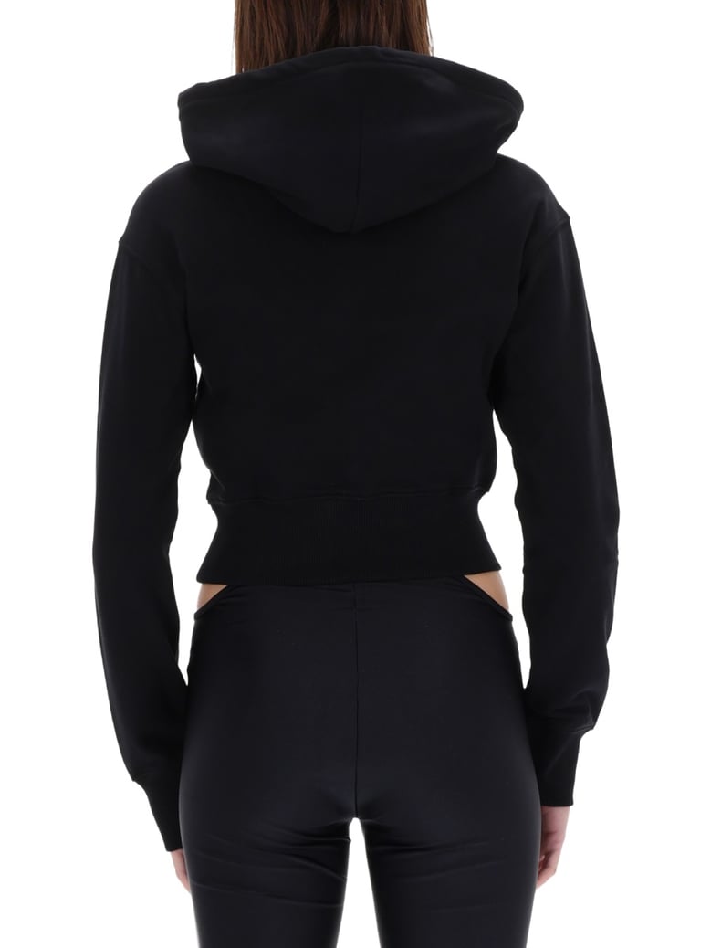 cropped sweatshirt with baroque logo patch by Selfnex