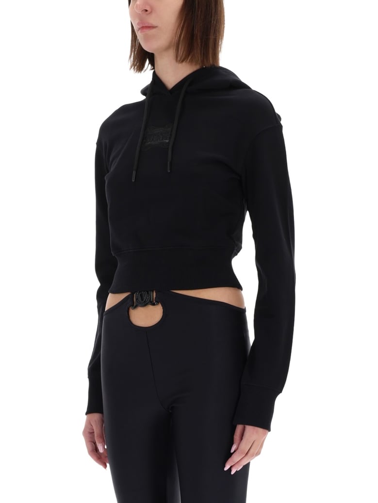 cropped sweatshirt with baroque logo patch by Selfnex