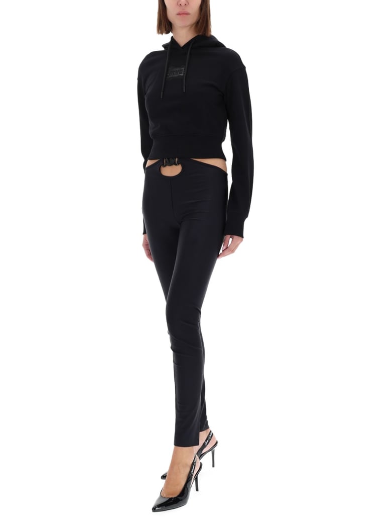 cropped sweatshirt with baroque logo patch by Selfnex