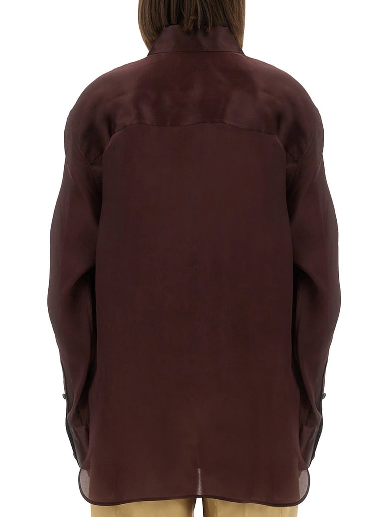 matteo silk top in bordeaux by Selfnex