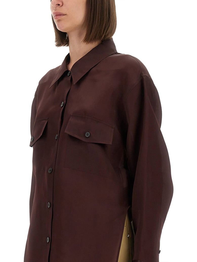 matteo silk top in bordeaux by Selfnex