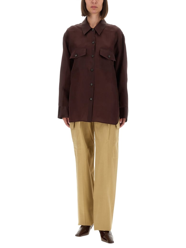 matteo silk top in bordeaux by Selfnex