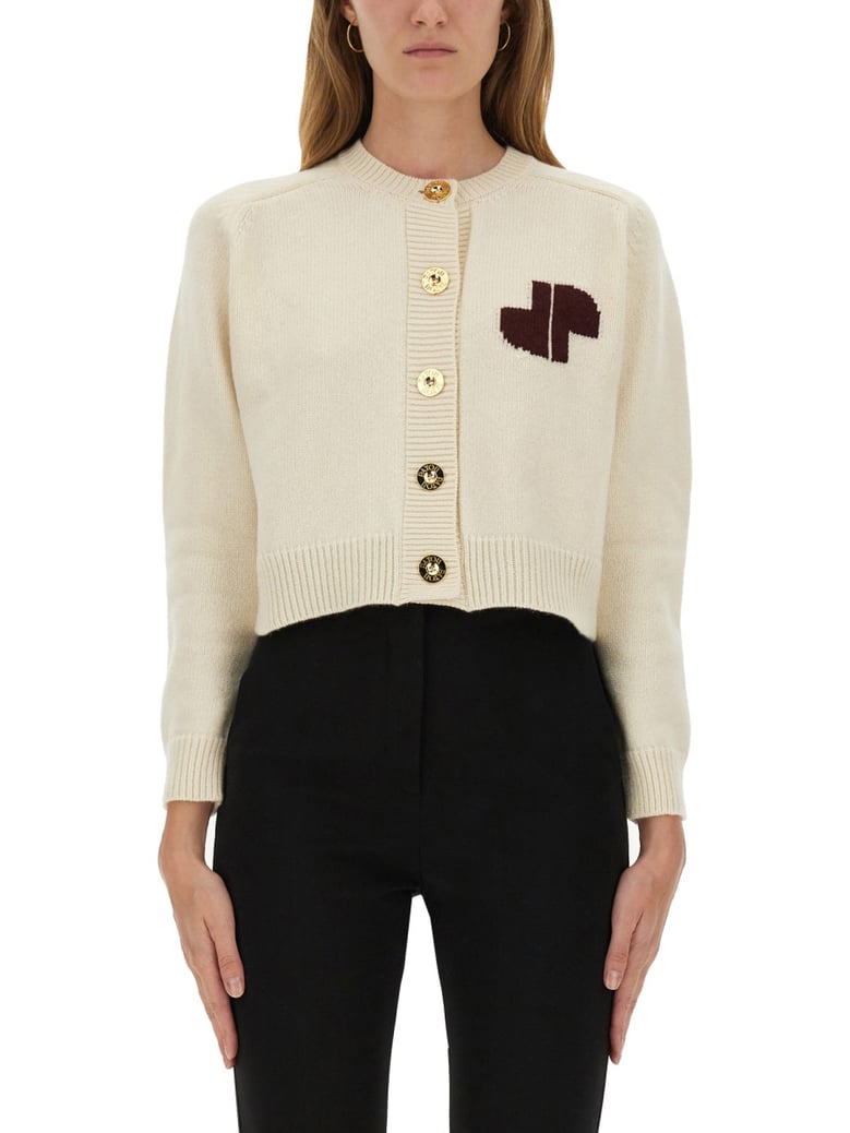cropped cardigan with logo by Selfnex