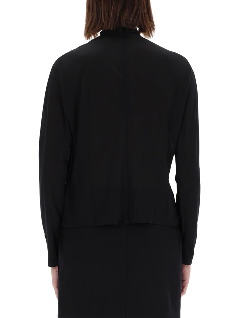 shirt with draped collar by Selfnex