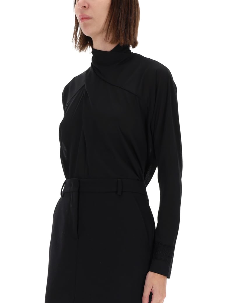 shirt with draped collar by Selfnex