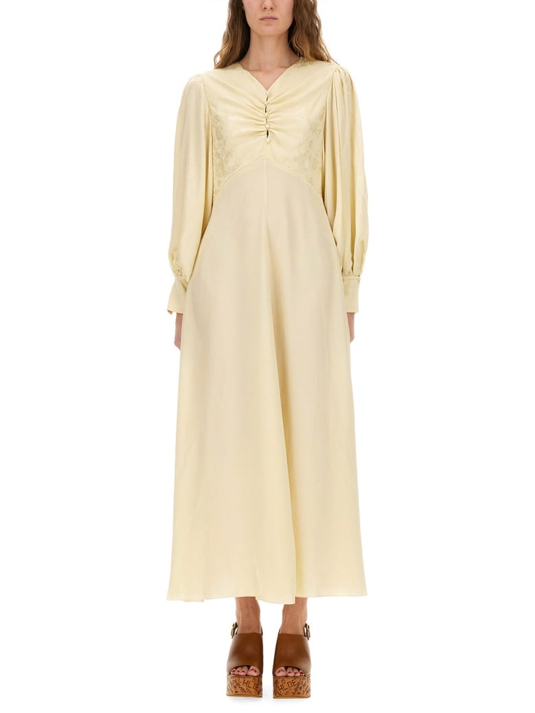 ruched silk dress by Selfnex