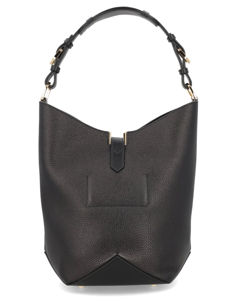 catch handbag in black calf leather by Selfnex