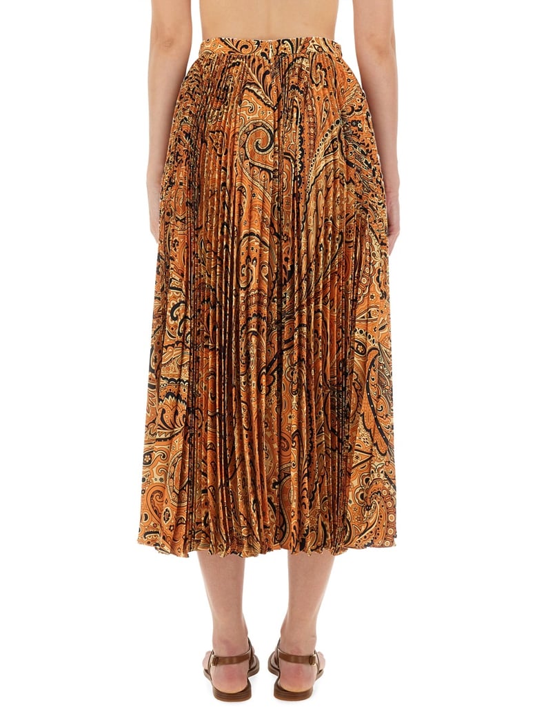 pleated sablé skirt with print by Selfnex