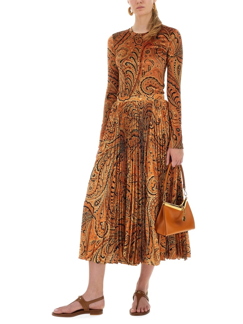 pleated sablé skirt with print by Selfnex