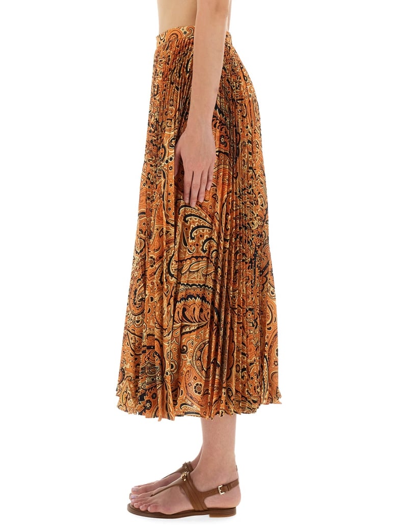 pleated sablé skirt with print by Selfnex
