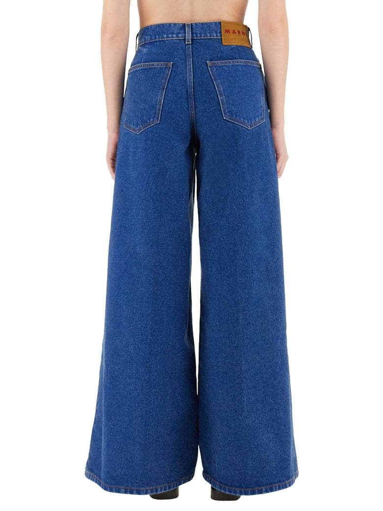 wide leg denim jeans by Selfnex