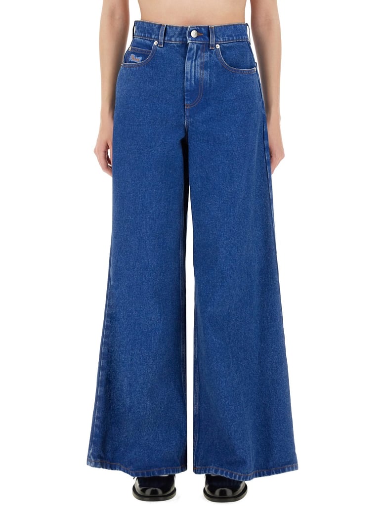 wide leg denim jeans by Selfnex