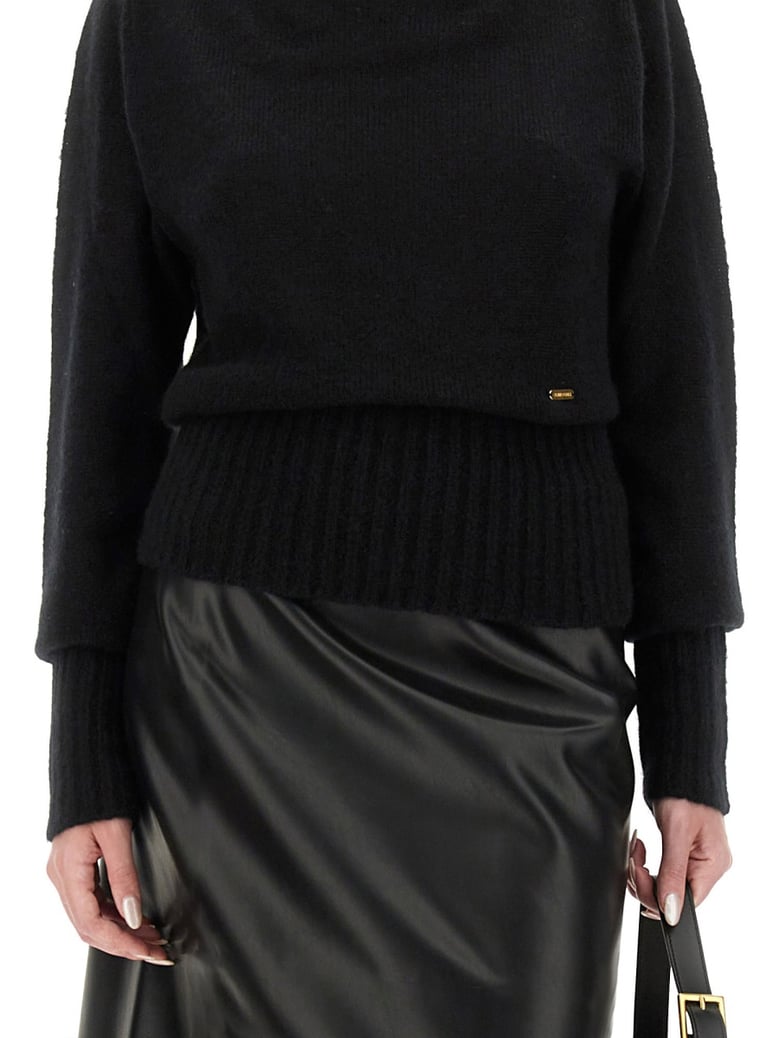 boat-neck sweater by Selfnex