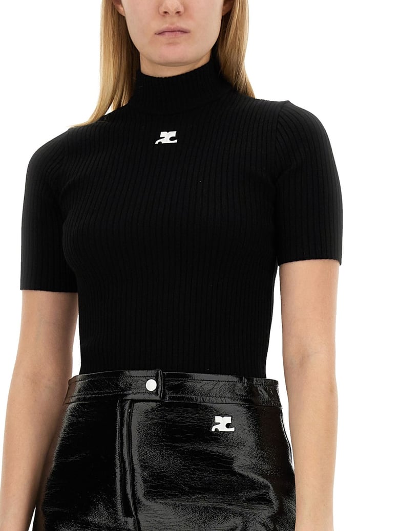 knitted t-shirt in black by Selfnex