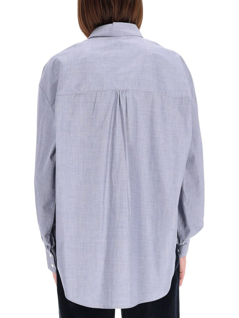 high collar shirt in azure by Selfnex