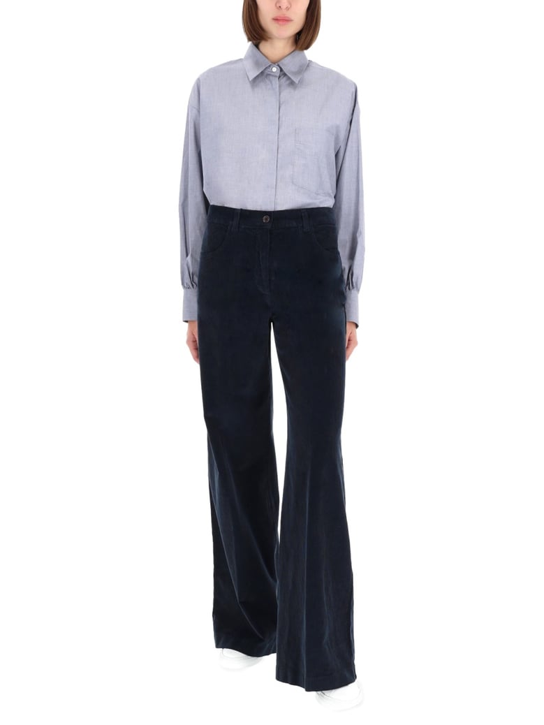 high collar shirt in azure by Selfnex
