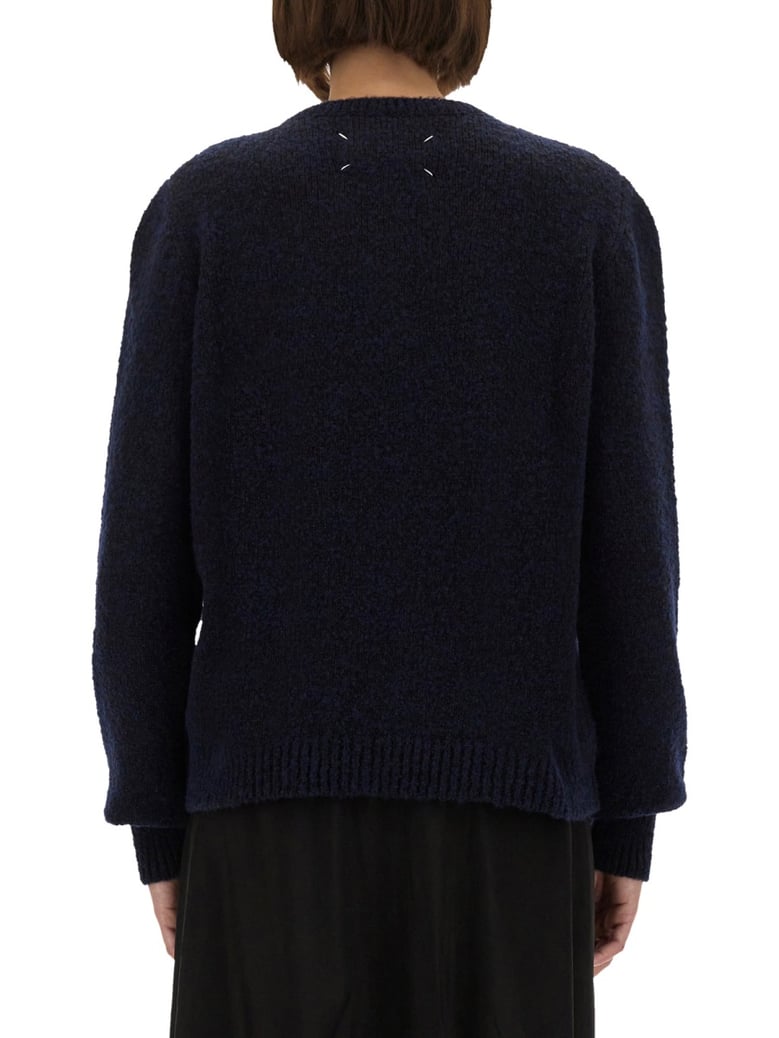choker in blue virgin wool by Selfnex