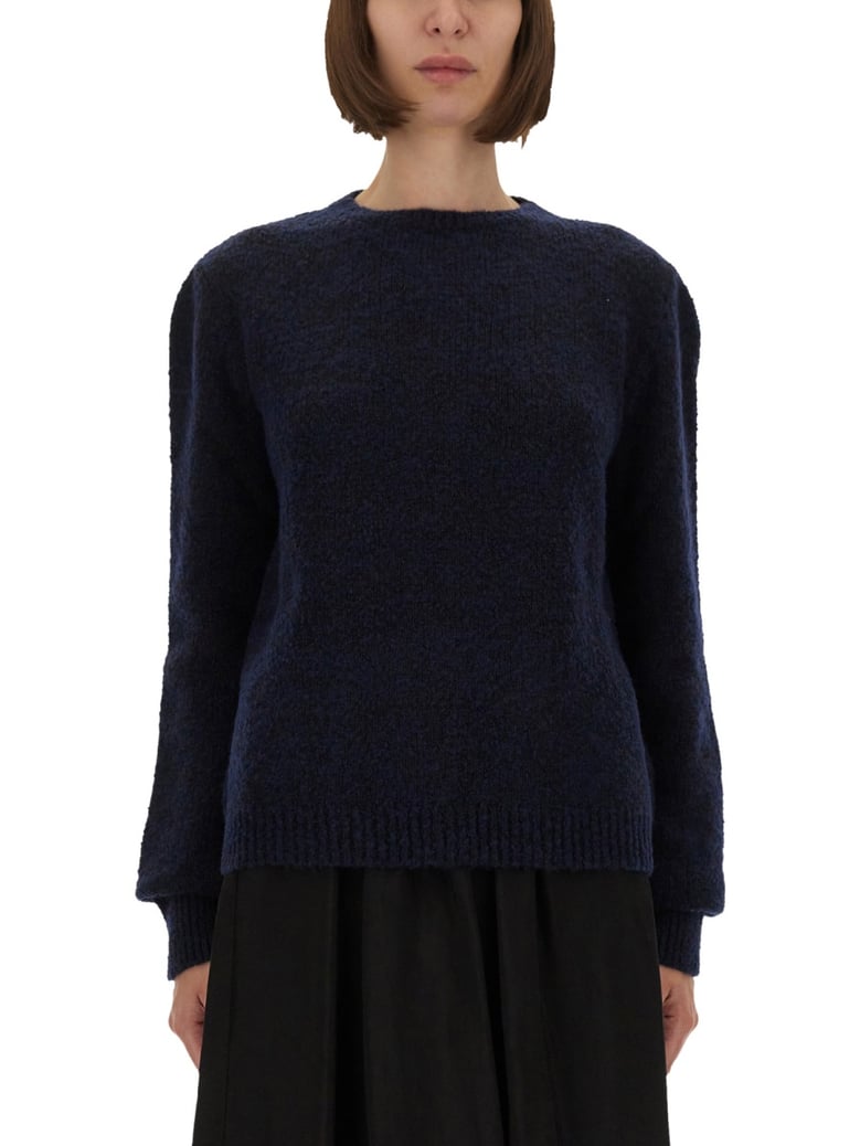 choker in blue virgin wool by Selfnex