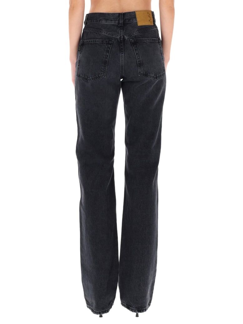 star black denim & leather pants by Selfnex