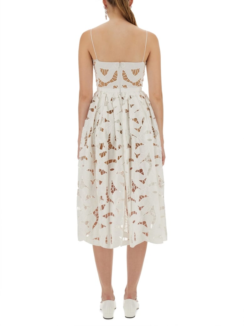 embroidered midi dress with bow by Selfnex