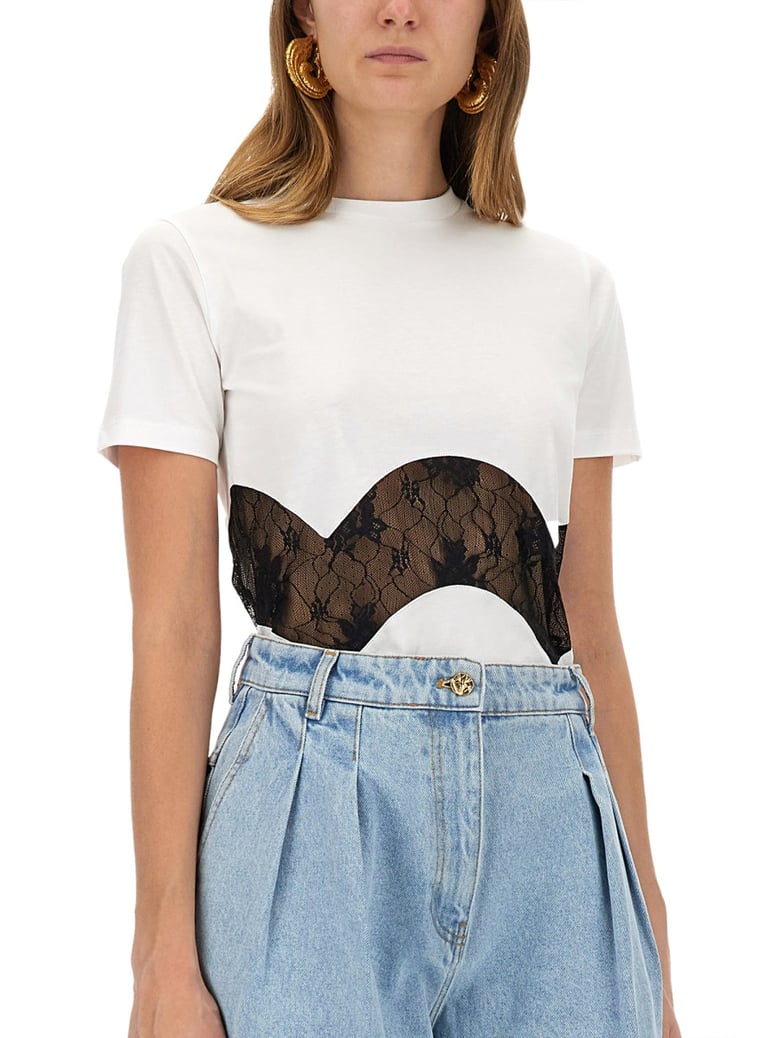 jersey t-shirt with lace insert by Selfnex
