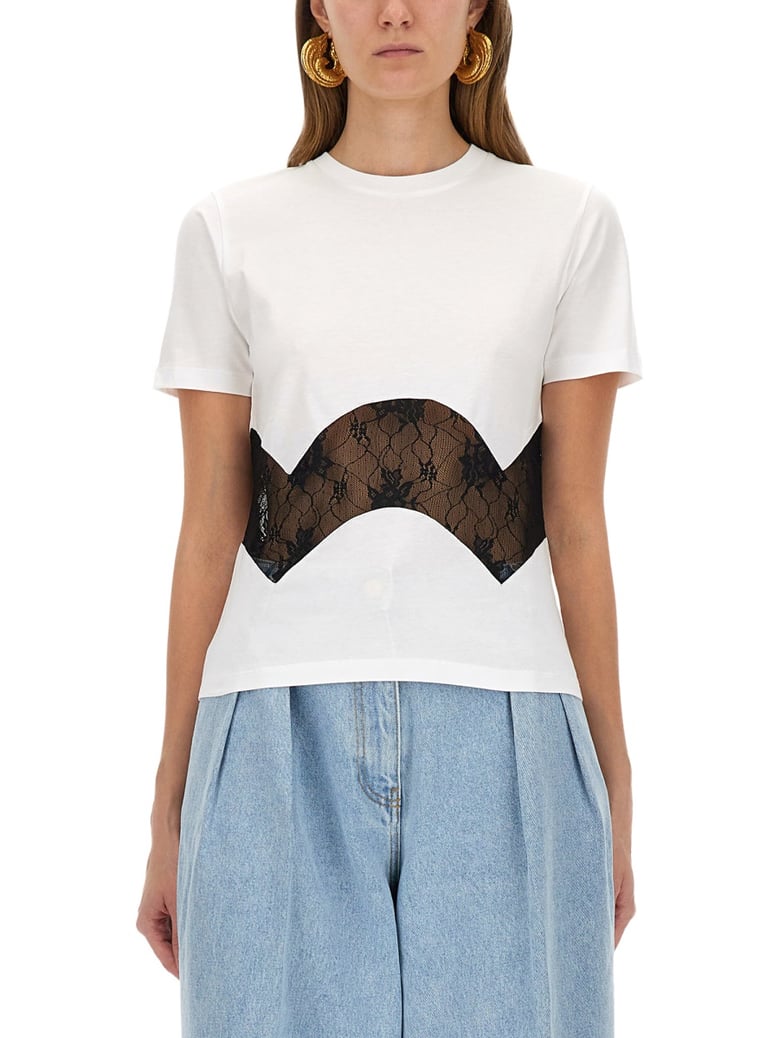 jersey t-shirt with lace insert by Selfnex