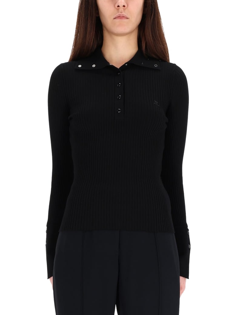 ribbed black polo shirt by Selfnex