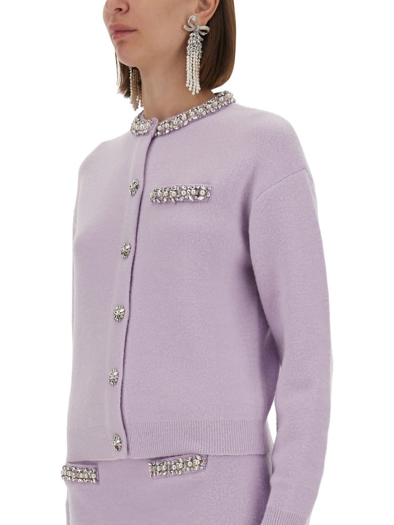 knitted cardigan with crystals by Selfnex