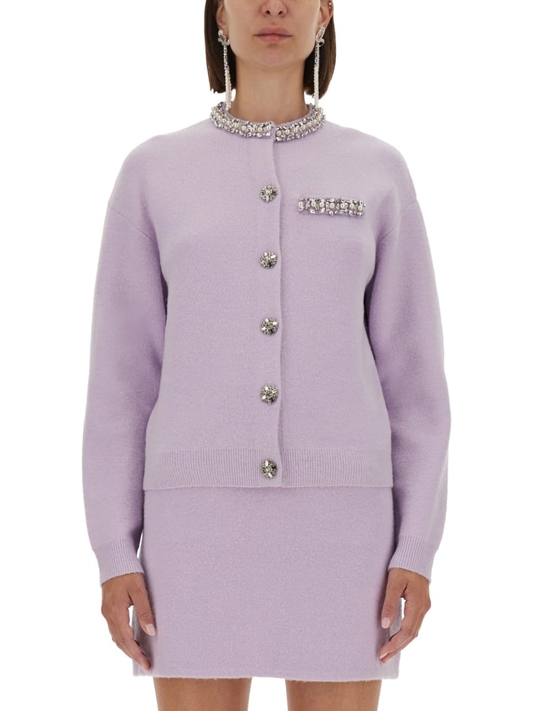 knitted cardigan with crystals by Selfnex