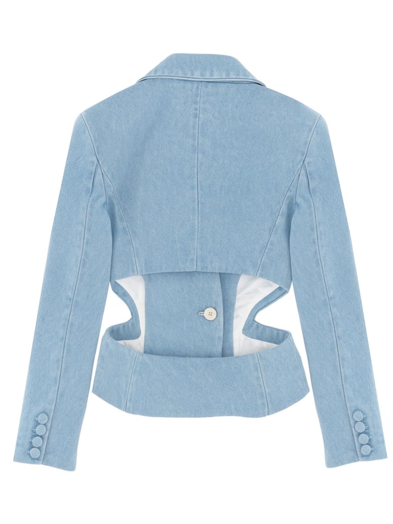 cut-out detail jacket by Selfnex