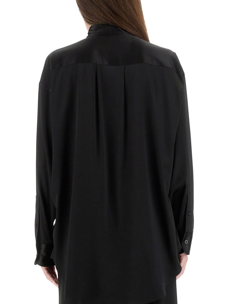 stretch silk satin shirt by Selfnex