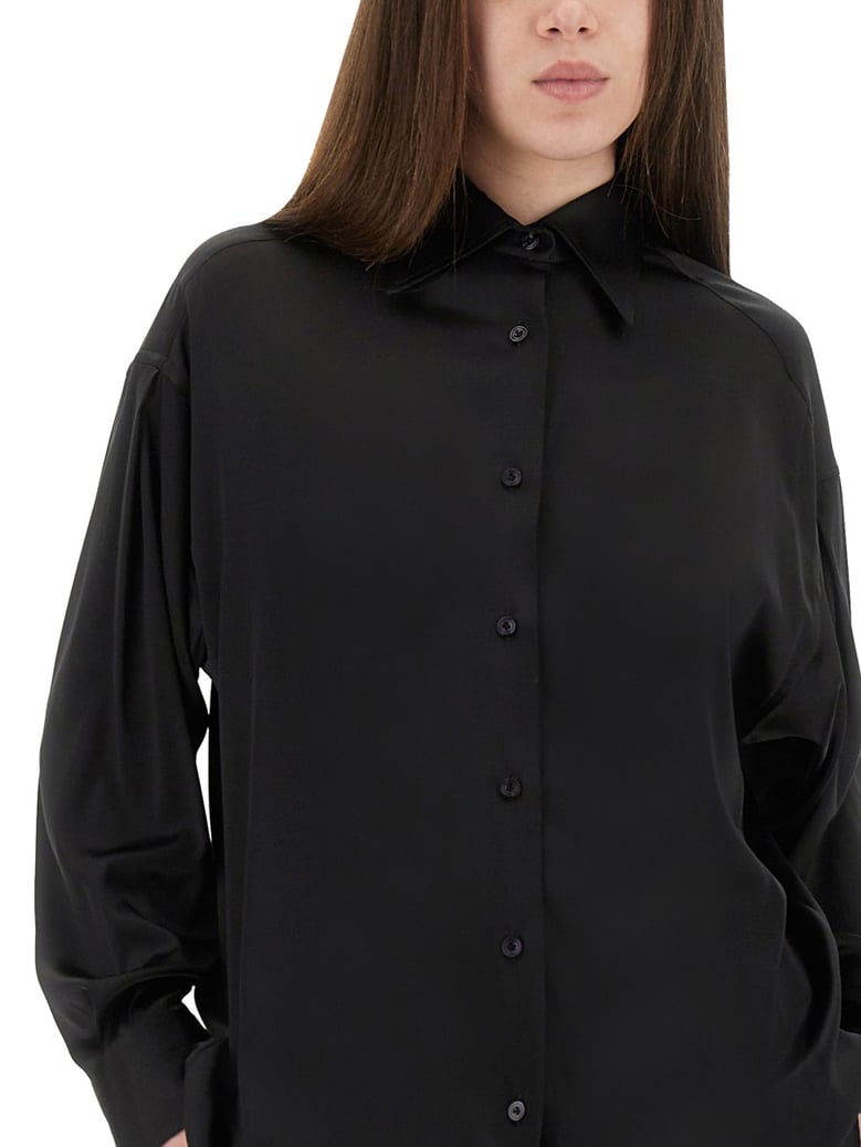 stretch silk satin shirt by Selfnex