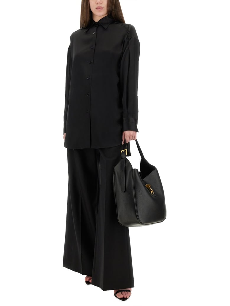stretch silk satin shirt by Selfnex