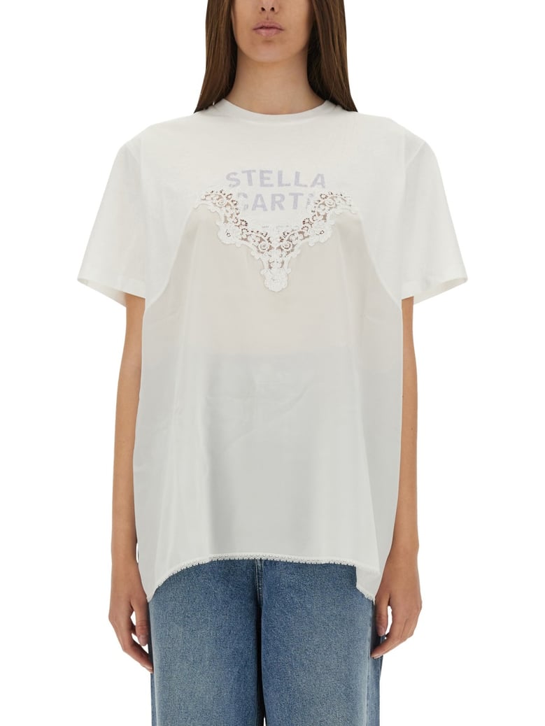 t-shirt with lace insert by Selfnex