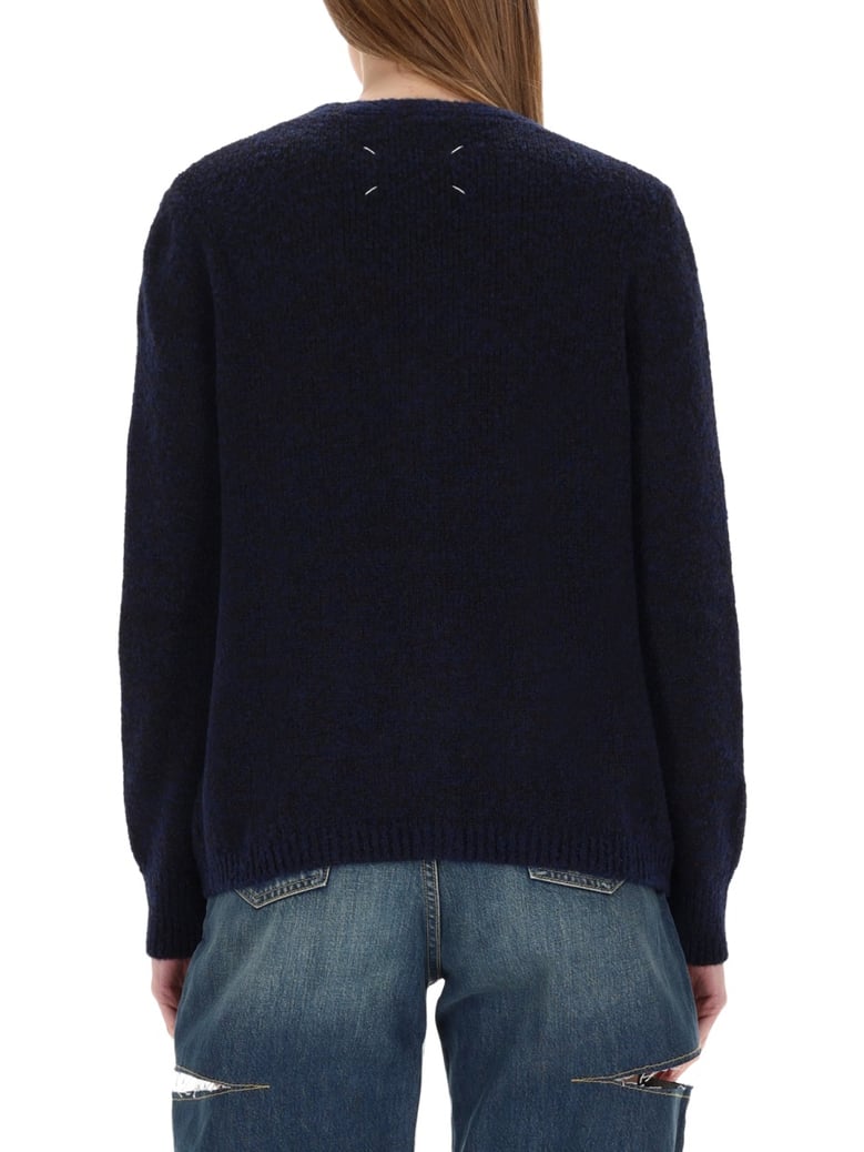 wool cardigan in blue by Selfnex
