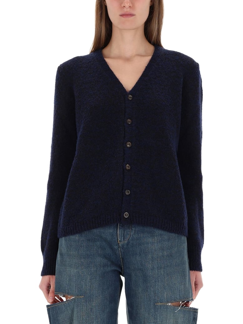 wool cardigan in blue by Selfnex
