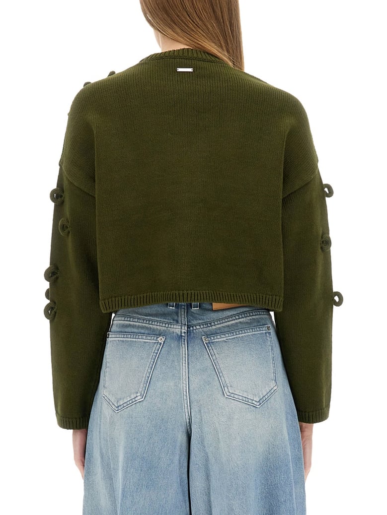 cropped jersey jumper green by Selfnex
