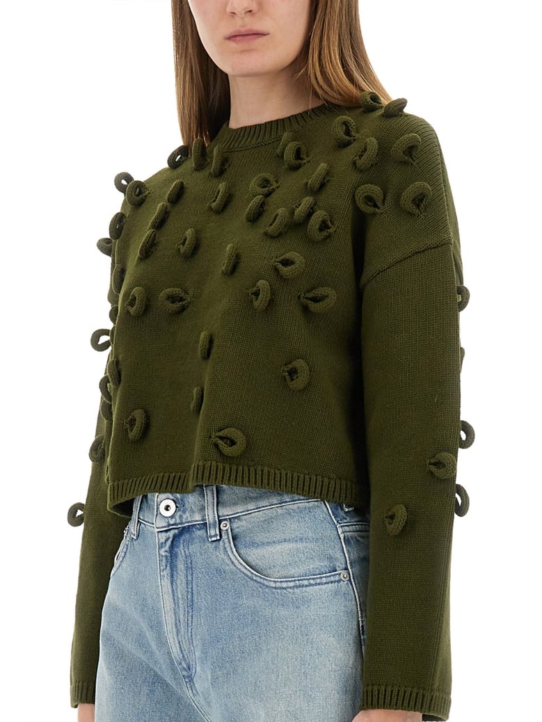 cropped jersey jumper green by Selfnex