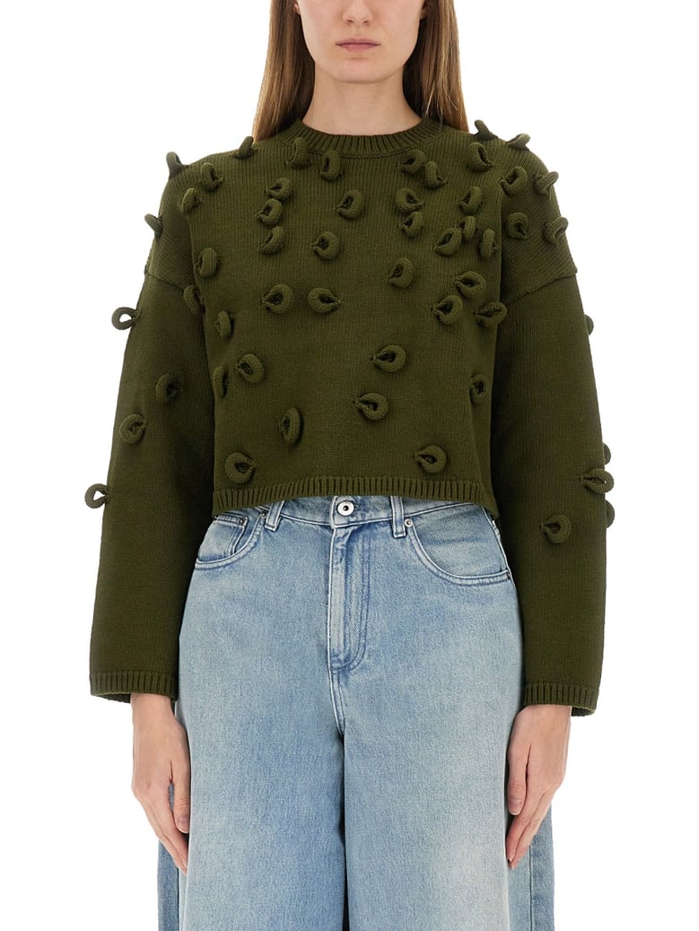 cropped jersey jumper green by Selfnex