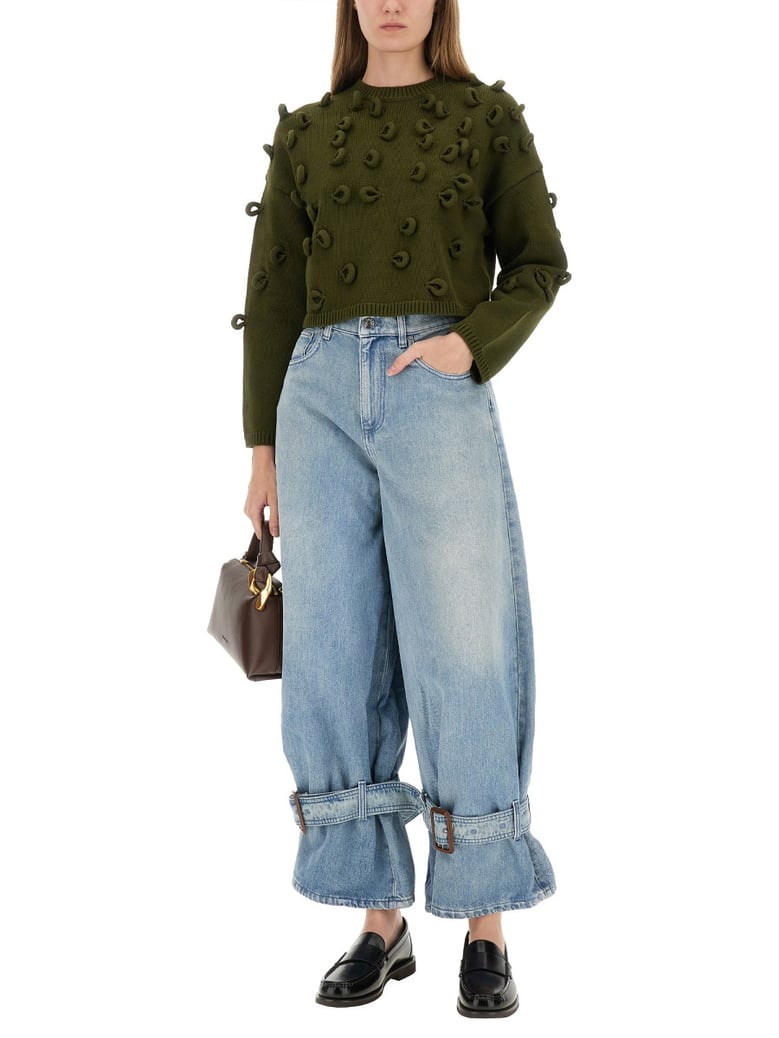 cropped jersey jumper green by Selfnex