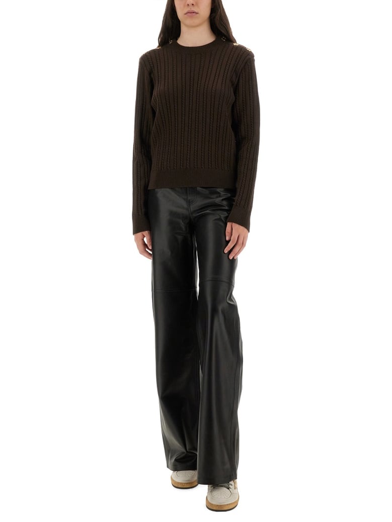 wool sweater with button detail by Selfnex