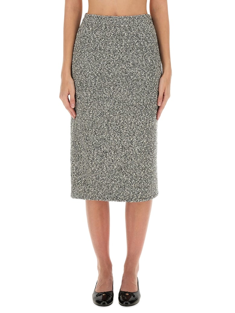 tweed skirt in black by Selfnex