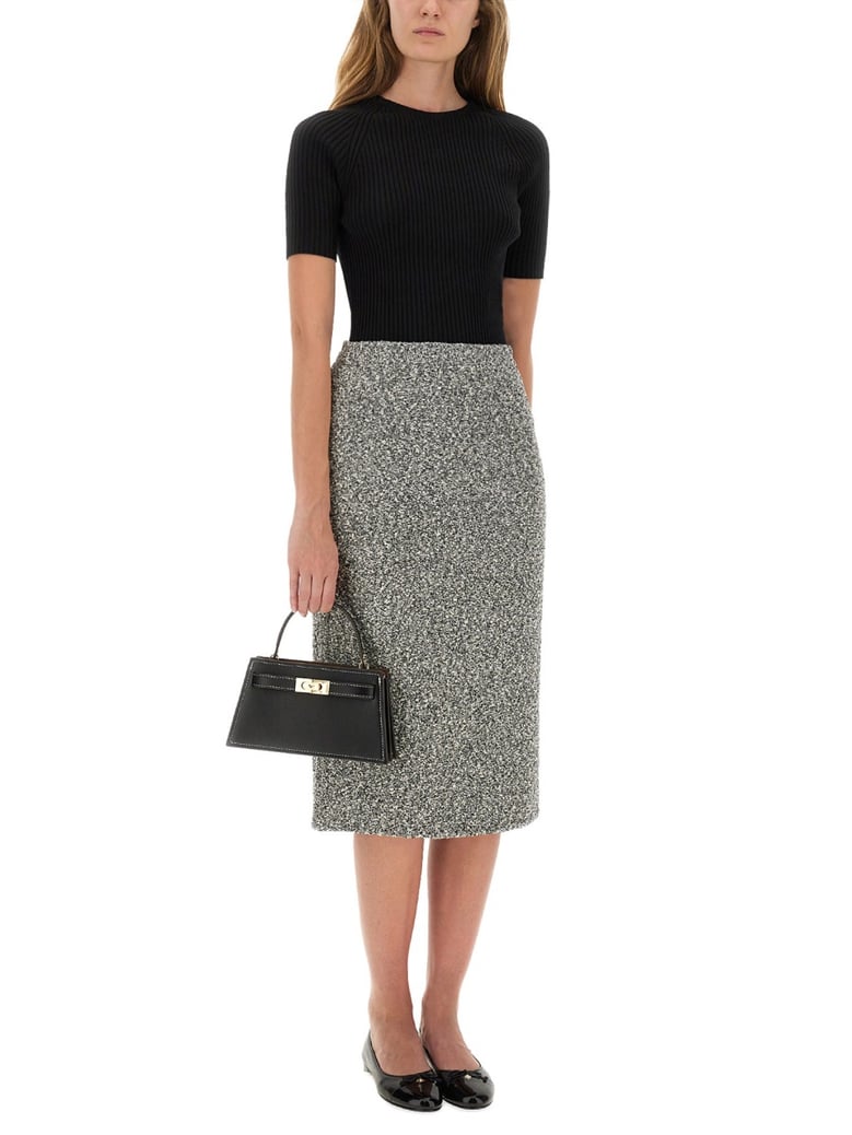 tweed skirt in black by Selfnex