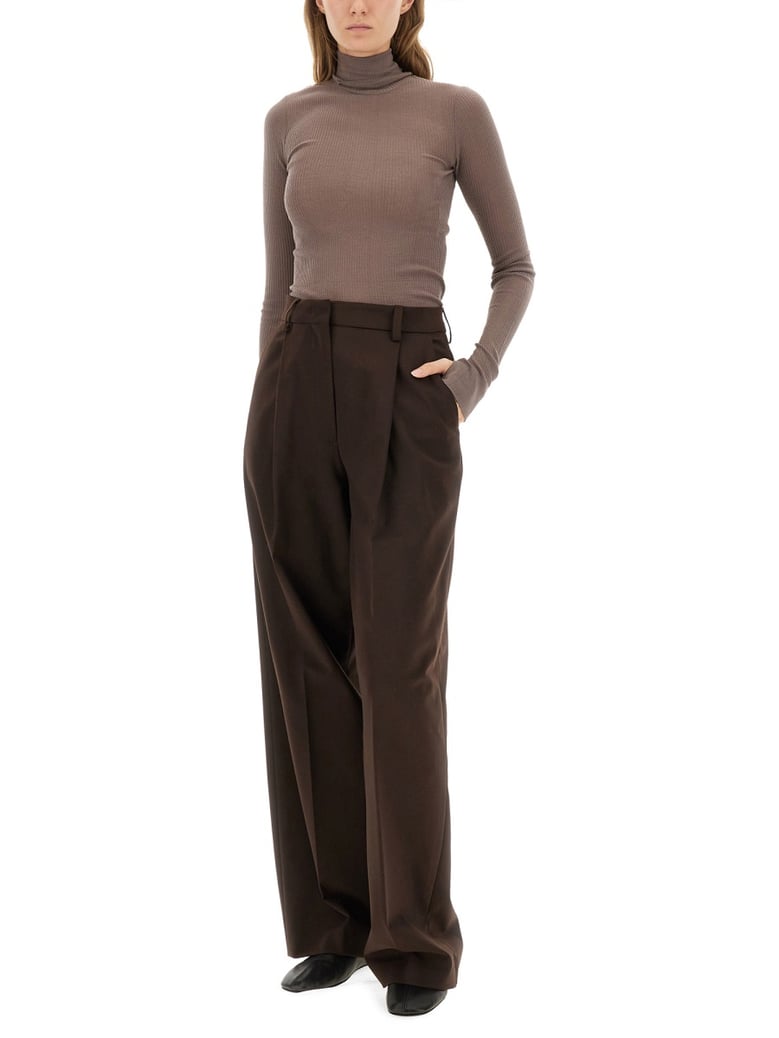 brown turtleneck top by Selfnex