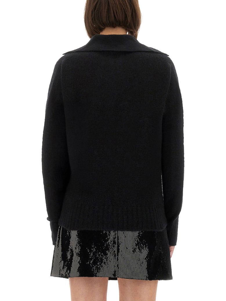 cashmere and silk long sleeve polo shirt by Selfnex